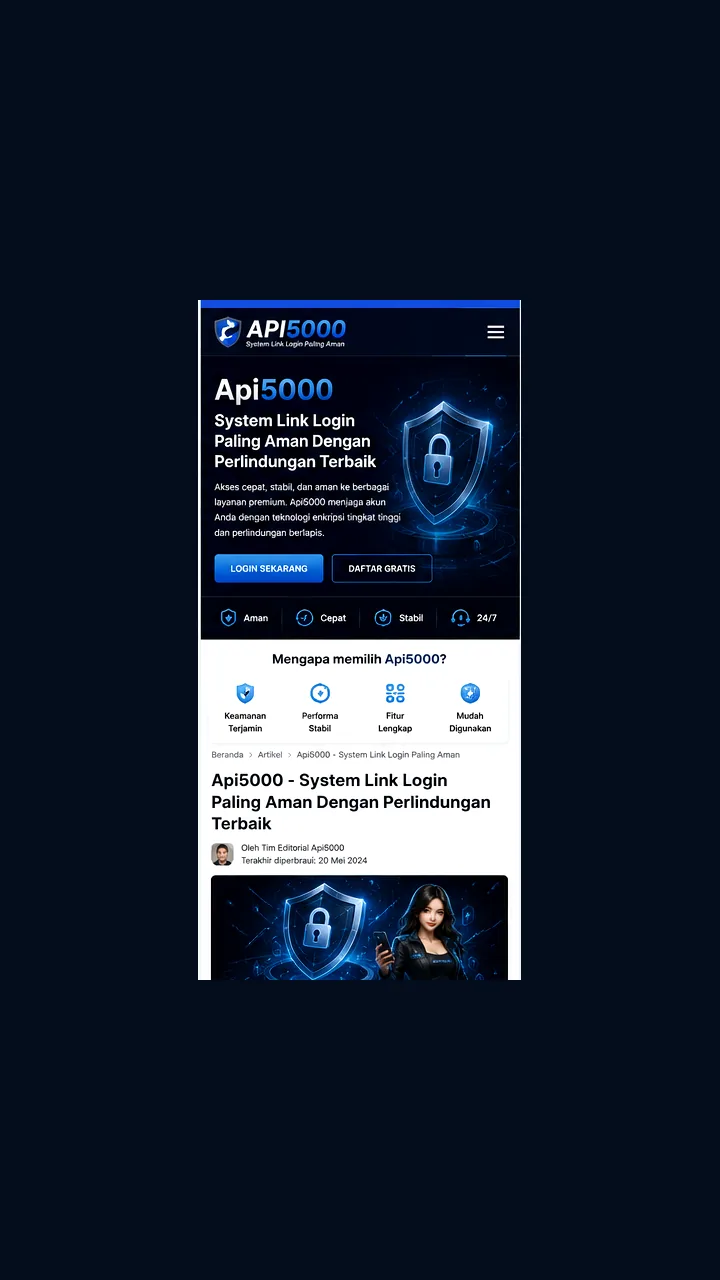 Tampilan akses Api5000 pada perangkat mobile
